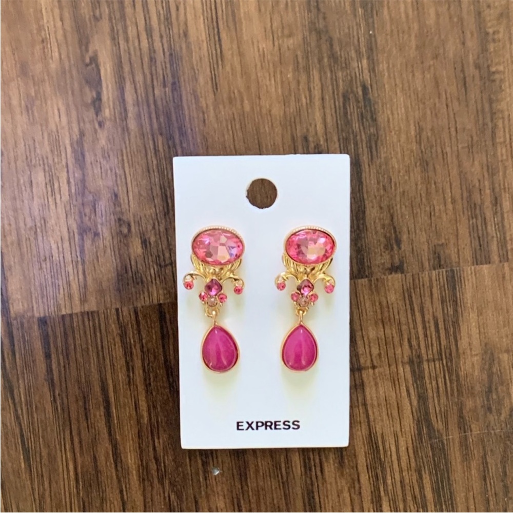 Express double stone drop earring